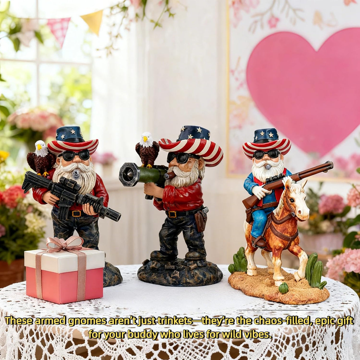 Tabletop-4.8in,Gnomes,Military Gnome,Gnome Gifts,Garden Gnome,Gifts for Men