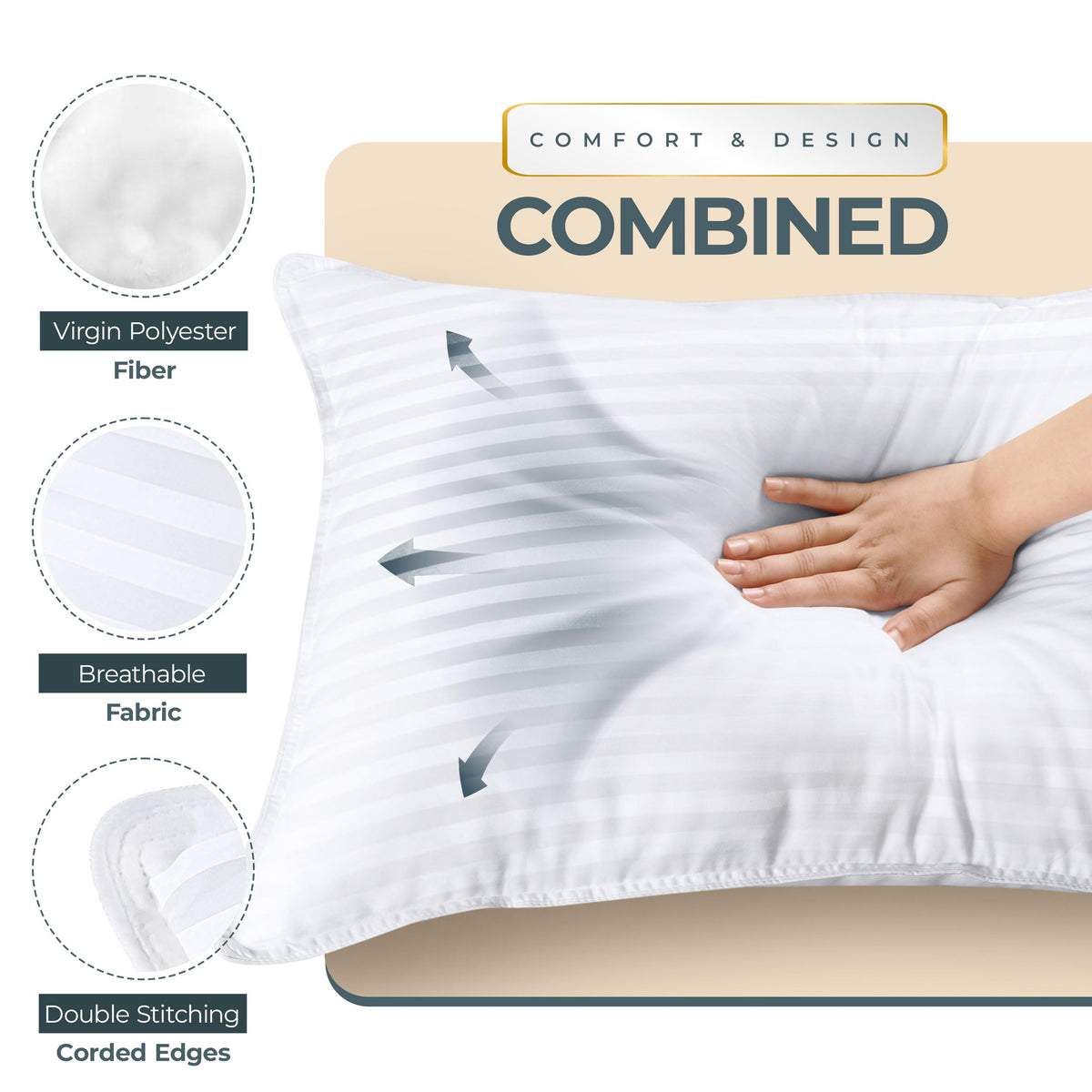 Utopia Bedding Hotel Bed Pillows for Sleeping, Pillows Queen size set of 2