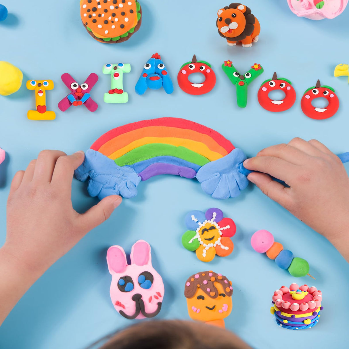 Ixiaoyoo Air Dry Clay, 100 Colors Modelling Clay for Kids, Safe & Non-Toxic, DIY Model Art & Crafts Toys with Sculpting Tools, Home Party Favors, Birthday & Christmas Gifts for Ages 3-12 Boys & Girls