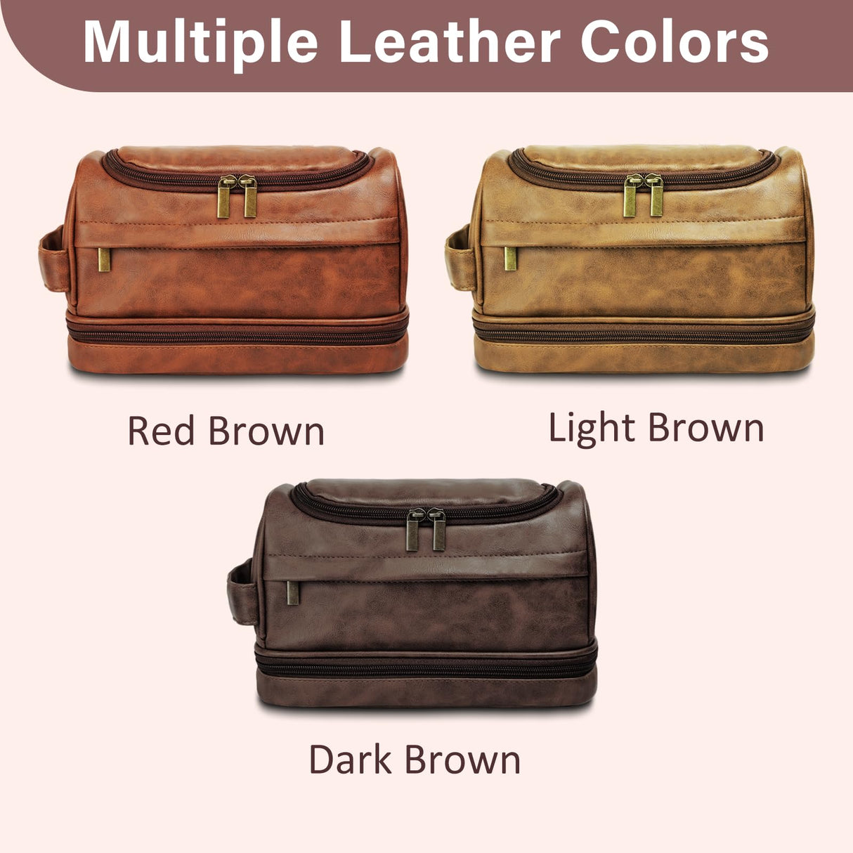 Personalized Toiletry Bag for Men, Gifts for Men, Christmas, Custom Leather Travel Shave Kit Cosmetic Hygiene Bag, Engraved Pattern Text, Ideal for Him, Dad, Groomsmen, Birthday, Anniversary, Father