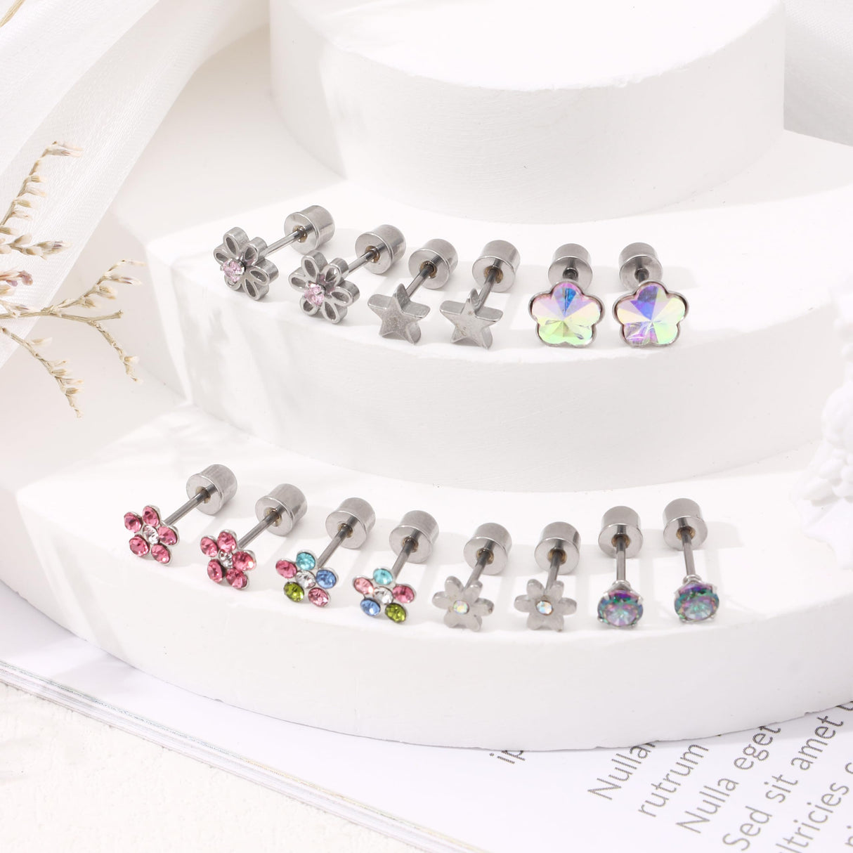 30 Pairs G23 Hypoallergenic Screw Back Earrings for Women Stainless Steel Small Stud Earrings 20G Tiny Cartilage Stud Earrings Screw Back Stud Earring Piercing Jewelry