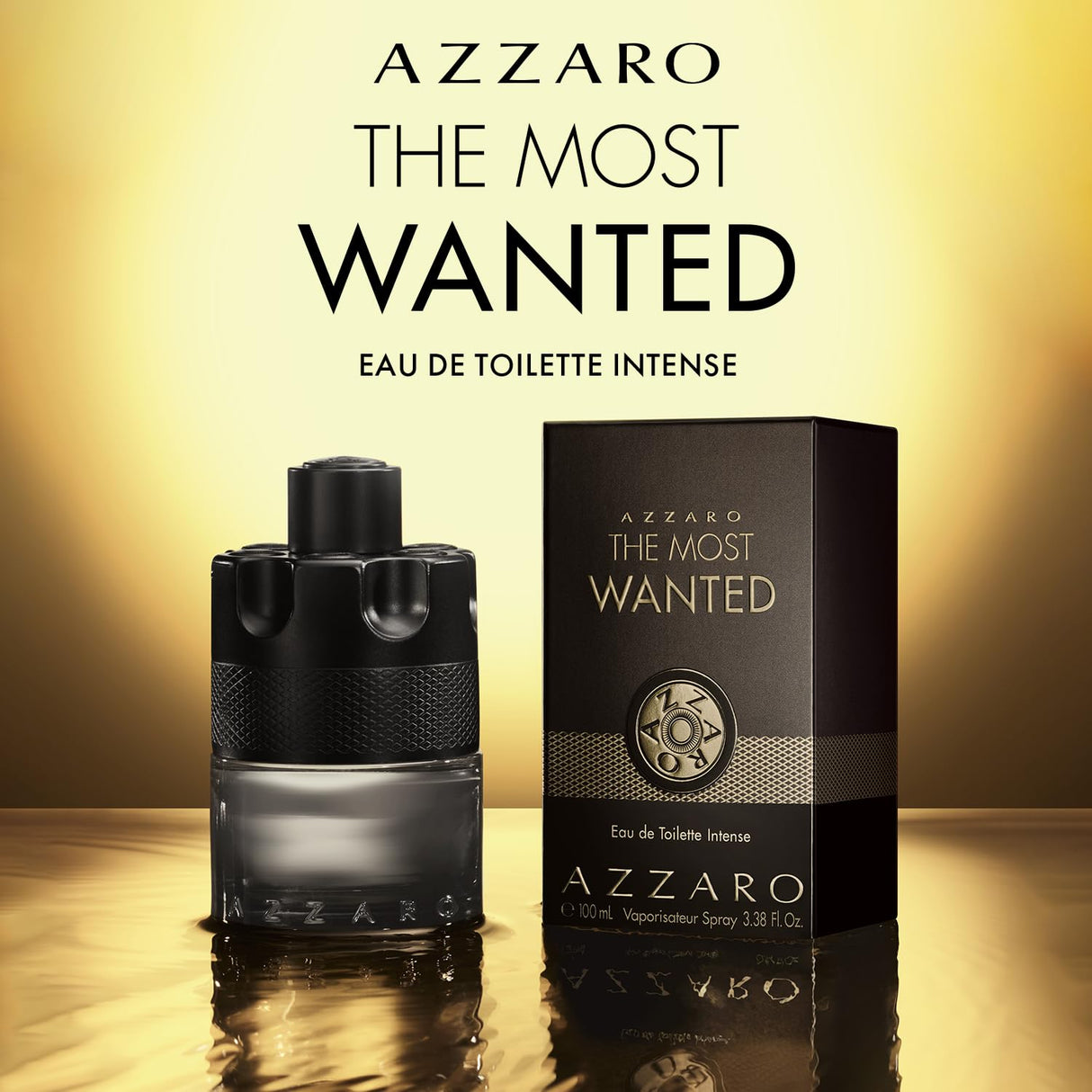 Azzaro The Most Wanted Eau de Toilette Intense – Aromatic & Woody Mens Cologne – Fresh & Sensual Fragrance – Lasting Wear – Scent Notes of Bergamot, Lavender, Moss - Luxury Perfumes for Men, 3.3 Fl Oz