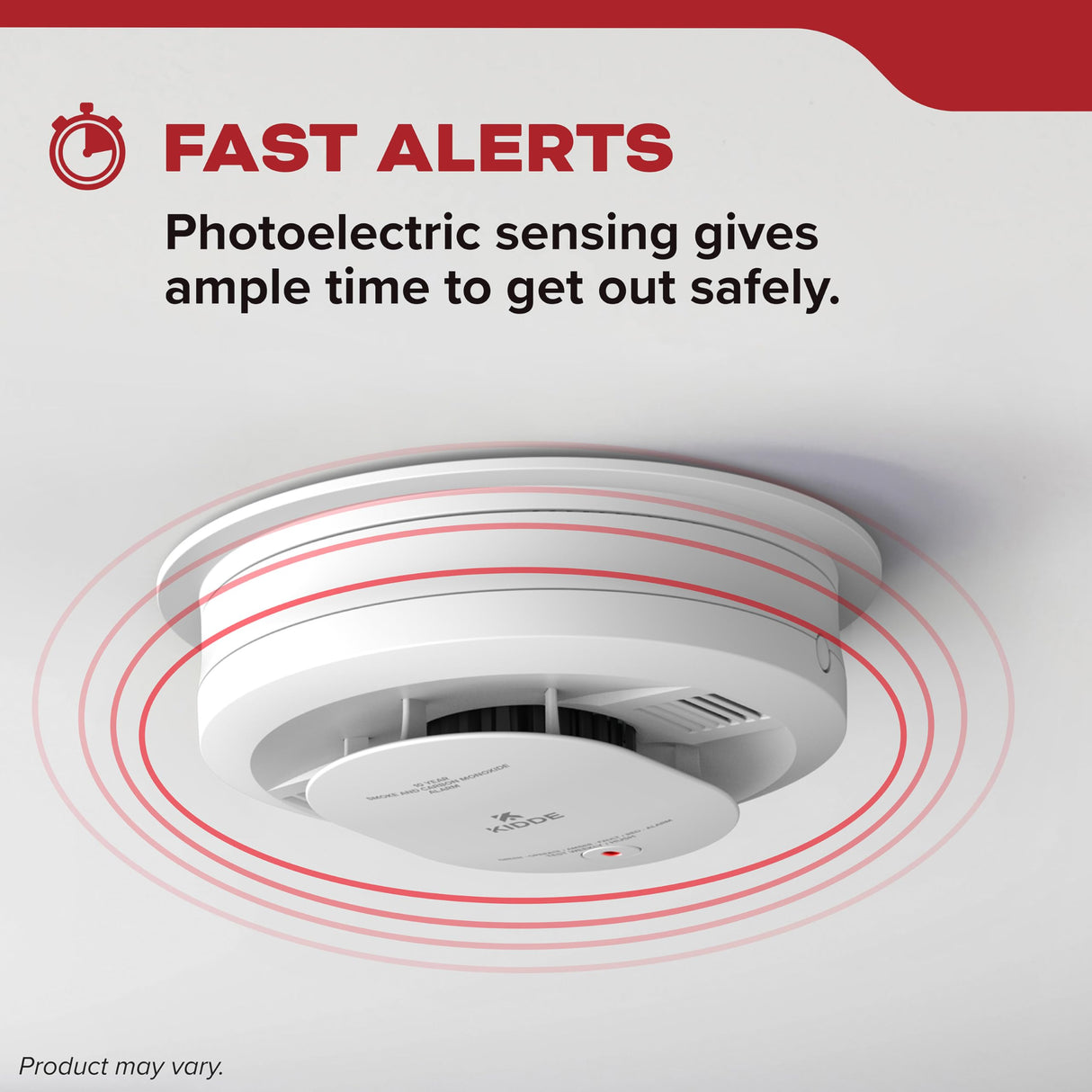 Kidde Smoke Detector, Hardwired with 10-Year Battery Backup, Voice Alerts, Interconnectable, LED Status Lights, 85 dB Alarm, 5-inches, 20SA10-V, 1 Pack
