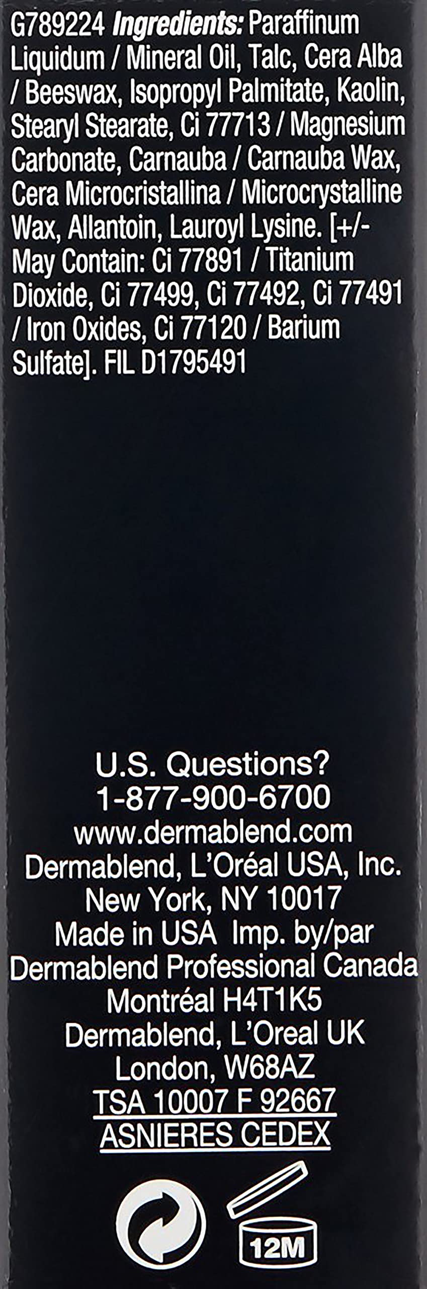Dermablend Quick-Fix Body Makeup Full Coverage Foundation Stick, Water-Resistant Body Concealer for Imperfections & Tattoos, 0.42 Oz