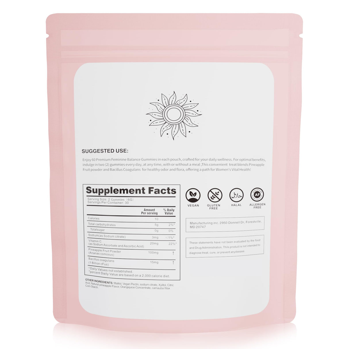 Premium feminine Balance Gummies for Women’s - Hawaiian Pineapple Gummies for Women PH Balance Support - Delicious PH Balance for Women’s with Immune Support - Vegetarian Friendly - 60 Count