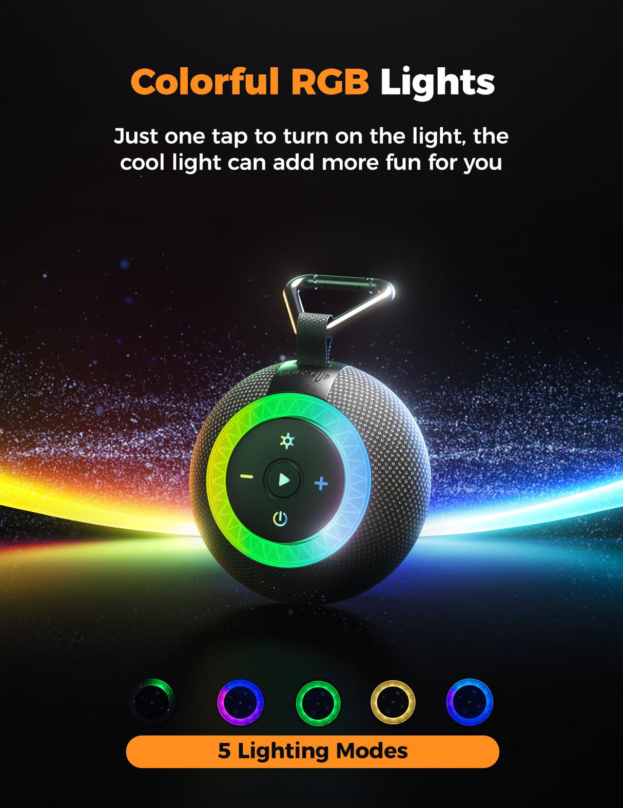 Stocking Stuffers for Men Teens Boys : Birthday Christmas White Elephant Gifts for Adults Women Girl Trendy Stuff, Shower Speaker Bluetooth Waterproof IPX7 Loud with Suction Cup, Cool Gadgets-Black