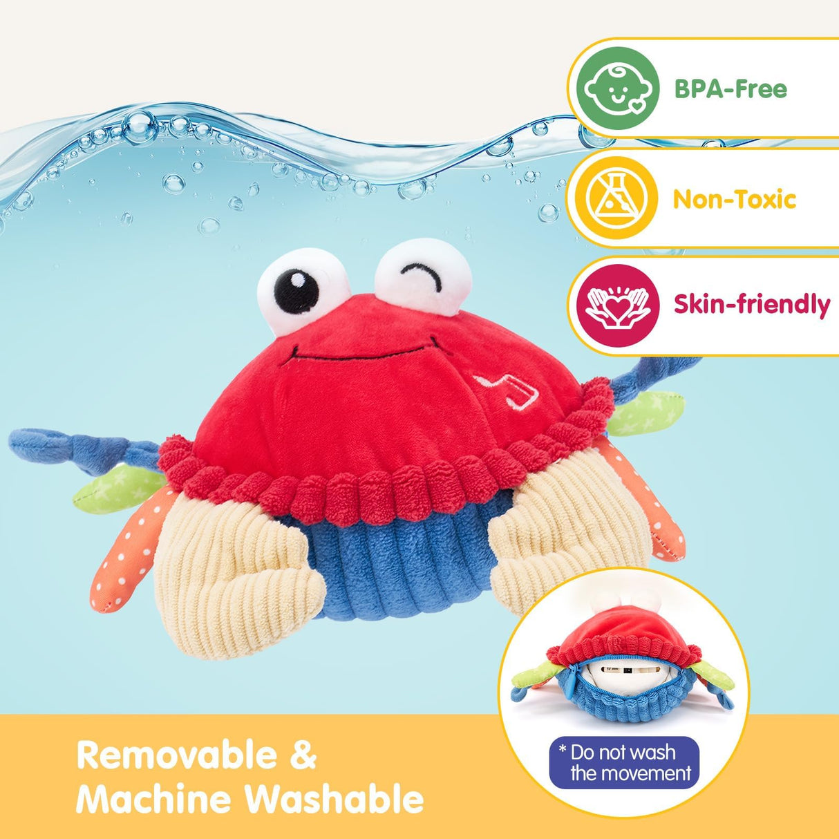 hahaland Baby Toys 6+ 12-18 Months - Crawling Musical Dancing Walking Moving Bouncing Learning Crab Tummy Time Toy Sensory Toddler Toys for 1-3 Year Old Christmas Birthday Gifts Stocking Stuffers