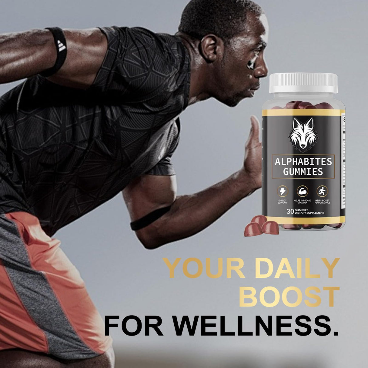 AlphaBites 7-in-1 Nitric Oxide Booster 30 Servings-IroWandMas VitaI Source Balance Gumnnies, GlutenFree, Vegan (1PCS)