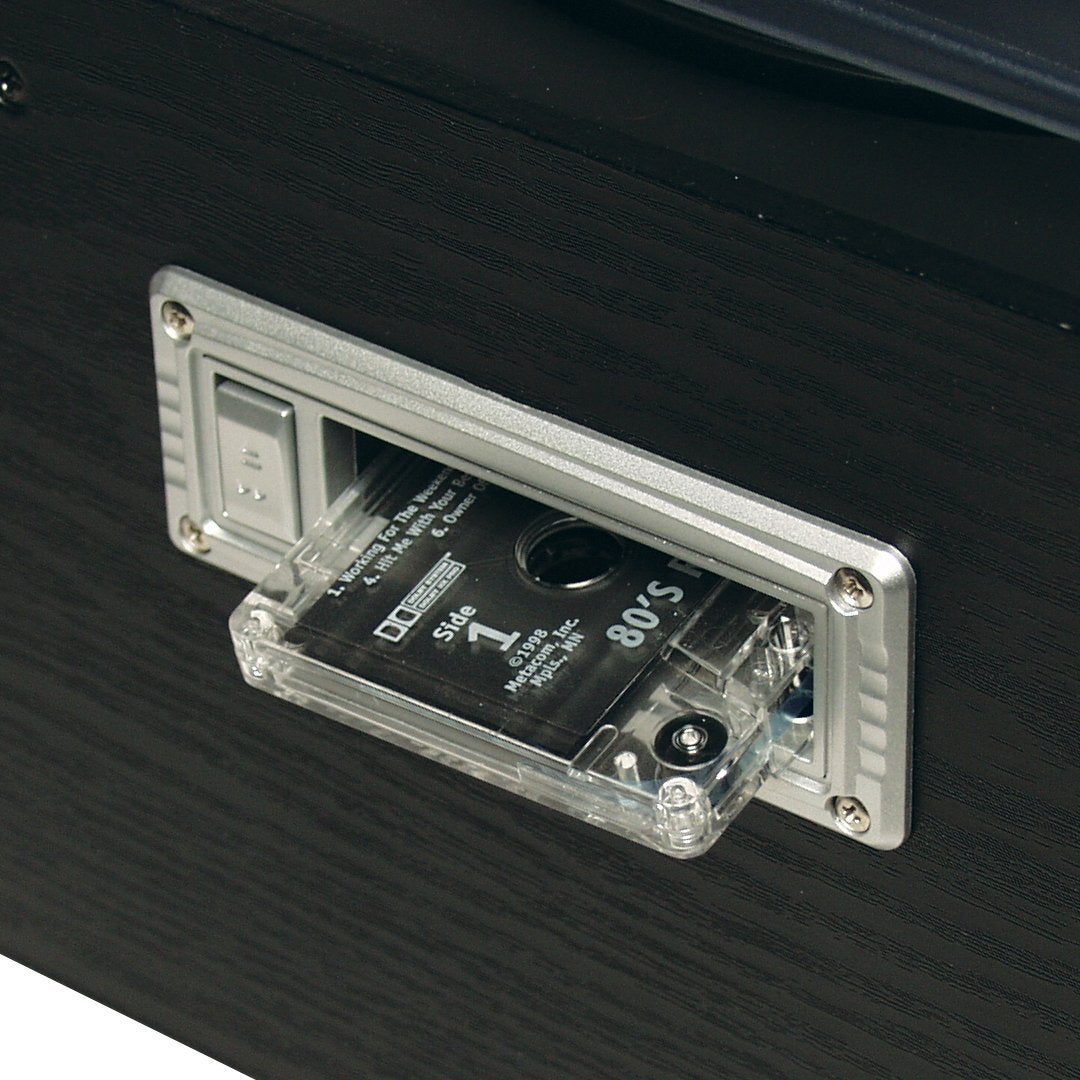 JENSEN JTA-475B 3-Speed Stereo Turntable with CD System, Cassette, and AM/FM Stereo Radio