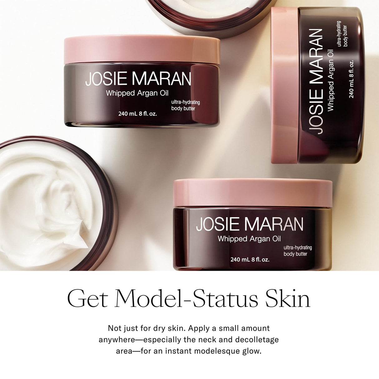 Josie Maran Head-to-Toe Hydration Kit - Whipped Argan Body Butter, Face Butter & Pure Argan Oil - Hydrating Skincare Set for Smooth, Nourished Skin (11.4 oz)