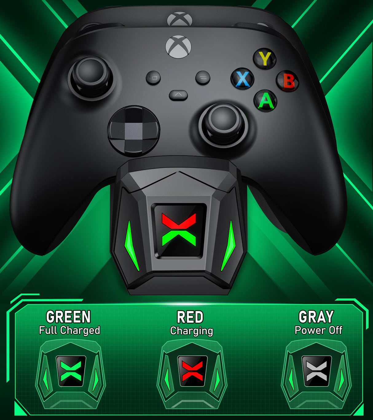 Controller Charger Station with 4x5520mWh Rechargeable Battery Compatible with One/Series X|S Controller | 4 Battery Covers, 2 for X1/X/S/Elite & 2 for Xbox Series S and X, Christmas Accessories