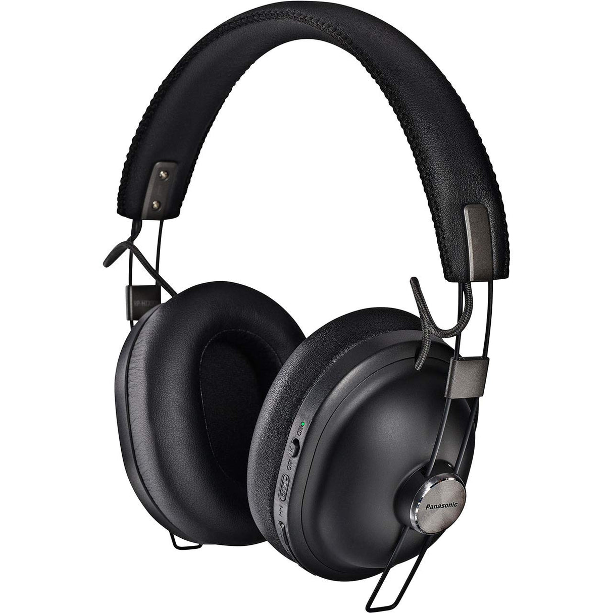 Panasonic RP-HTX90NE-K Wireless Overhead Bluetooth, Noise Cancelling Headphones with Microphone and Smart Voice Control, Retro Look and Comfortable Design Includes Detachable Cable - Black