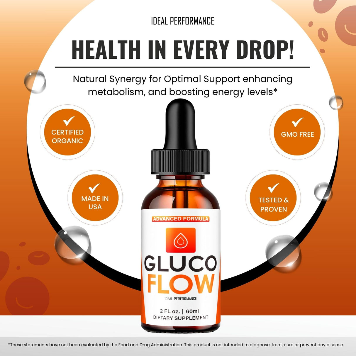 Gluco Flow Drops, GlucoFlow Blood Formula Support Supplement Drops - Maximum Strength, All Natural Healthy Circulation, Stable Levels & Overall Health, Advanced GlucoFlow Droppers Reviews (2 Pack)