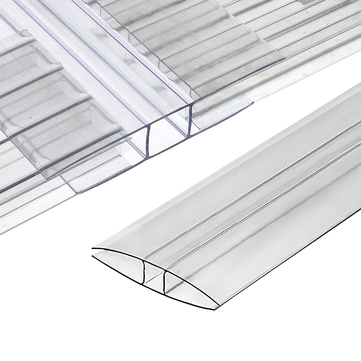 Greenhouses Polycarbonate Greenhouse Panels Connectors - Fit 6mm or 8mm Twin-Wall Polycarbonate Panels, Join 2 Pieces of Panels Together, 4-Foot Length, 10 Pieces (H Connectors 8mm-4ft)