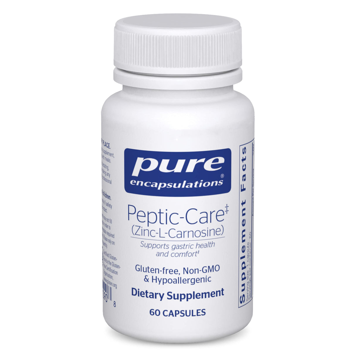 Pure Encapsulations Peptic-Care - Zinc-L-Carnosine - Gut Health & Antioxidant Supplement - Supports Gastric Health* - Vegan & Gluten-Free - 60 Capsules