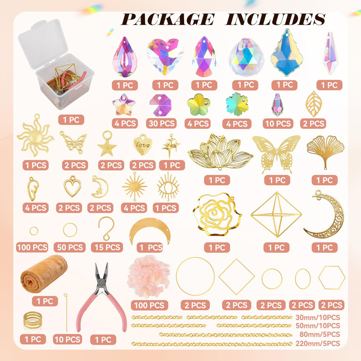 Ecoofor 407 pcs DIY Sun Catchers for Adults, DIY Suncatchers Making Kits,Hanging Decorative Suncatcher, Crystals Rainbow Maker for Indoor Home Decor