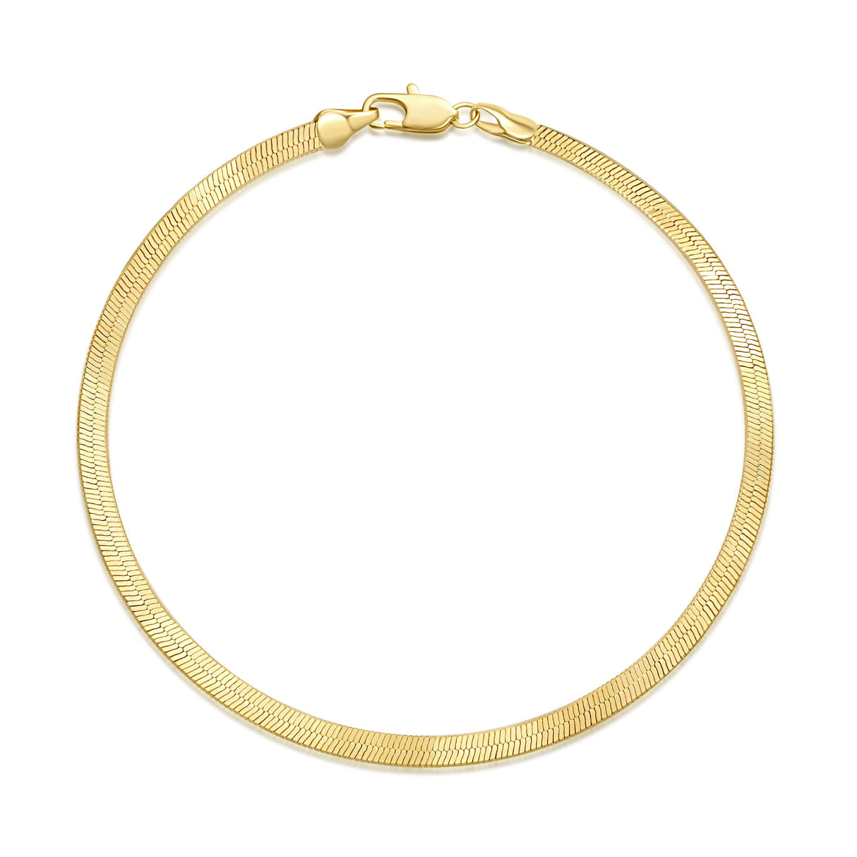 Simlayton 14K Gold Anklets for Women 14K Gold Ankle Bracelets for Women Snake Anklet Bracelets for Womens Glow with Soft Understated Sheen Herringbone Anklet for Womens