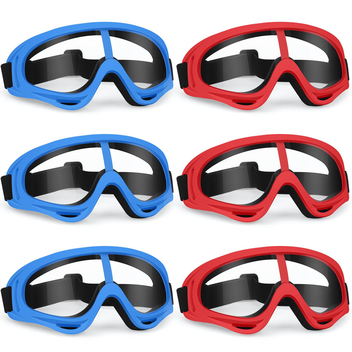 YSCare 6 Pack Protective Goggles, Safety Glasses with Clear Lens and Adjustable Strap, Protective Eyewear Compatible with Nerf Guns for Game Battle Christmas Gift