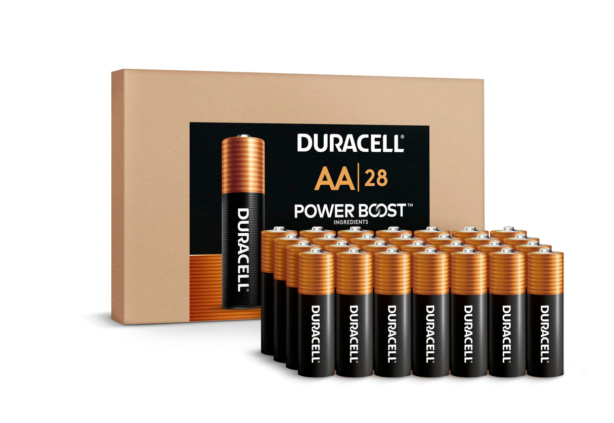 Duracell Coppertop AA Batteries with Power Boost Ingredients, 28 Count (Pack of 1) Long-lasting Alkaline Double AA Battery in Re-closable Pack for Quick Access and Organized Storage