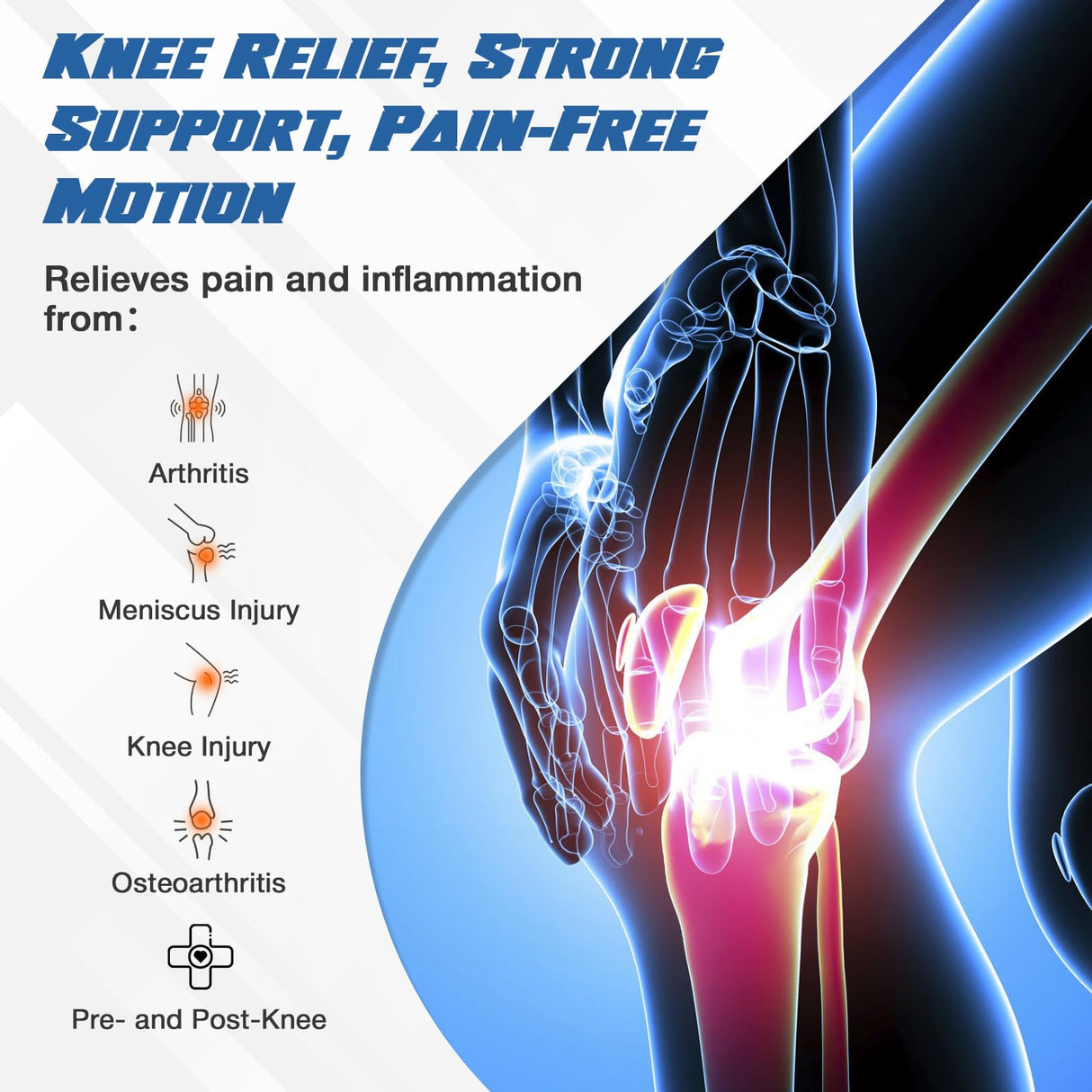 Nvorliy Knee Brace for Women Plus Size for Knee Pain (XL-8XL) - Extra Large Knee Brace with Side Stabilizers for Arthritis, Meniscus Tear, Knee Pain Relief, ACL, LCL, MCL (7XL/8XL, Black)