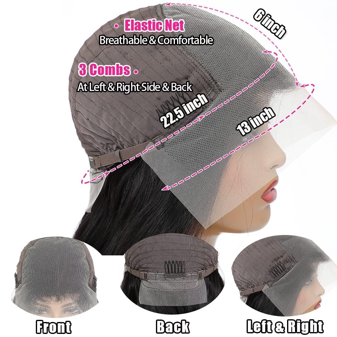 Manorshen Deep Wave Lace Front Wigs Human Hair 180% Density 13x6 HD Transparent Glueless Pre Plucked Deep Curly Wig Wet and Wavy Human Hair Wigs for black Women Natural Color with Baby Hair (22 Inch