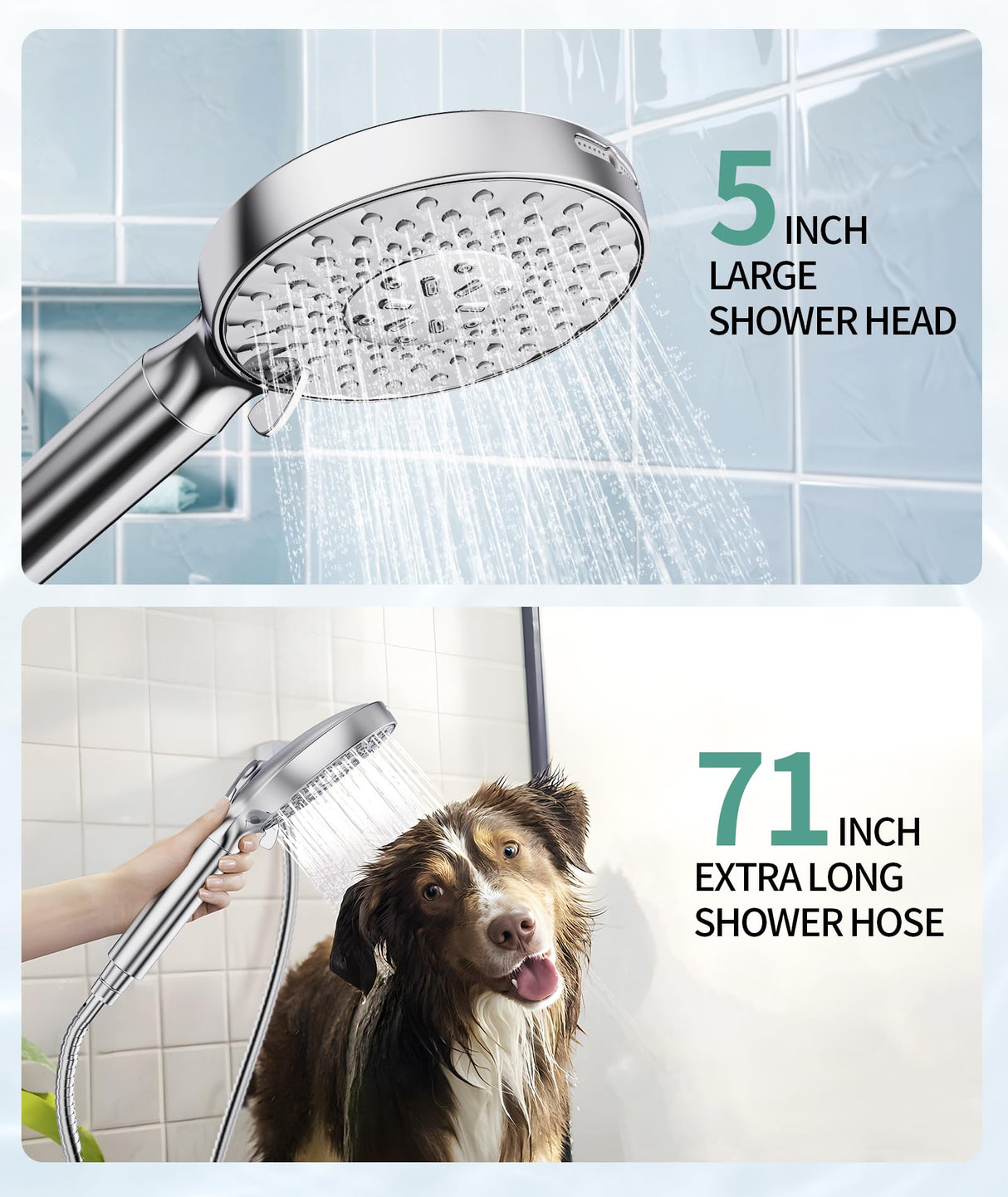 SR SUN RISE Filtered Shower Head with Handheld High Pressure 9 Spray Mode Showerhead Detachable Shower Head Water Softener Filters Beads for Hard Water Remove Chlorine 1 Filter Chrome