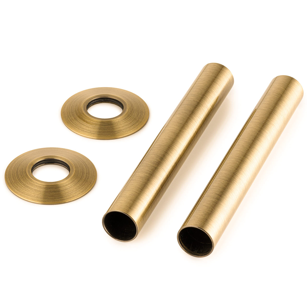 Sandy Beach Brass Pipe Covers - antique brass Radiator Pipe Collars & Sleeves, 130mm x 18mm