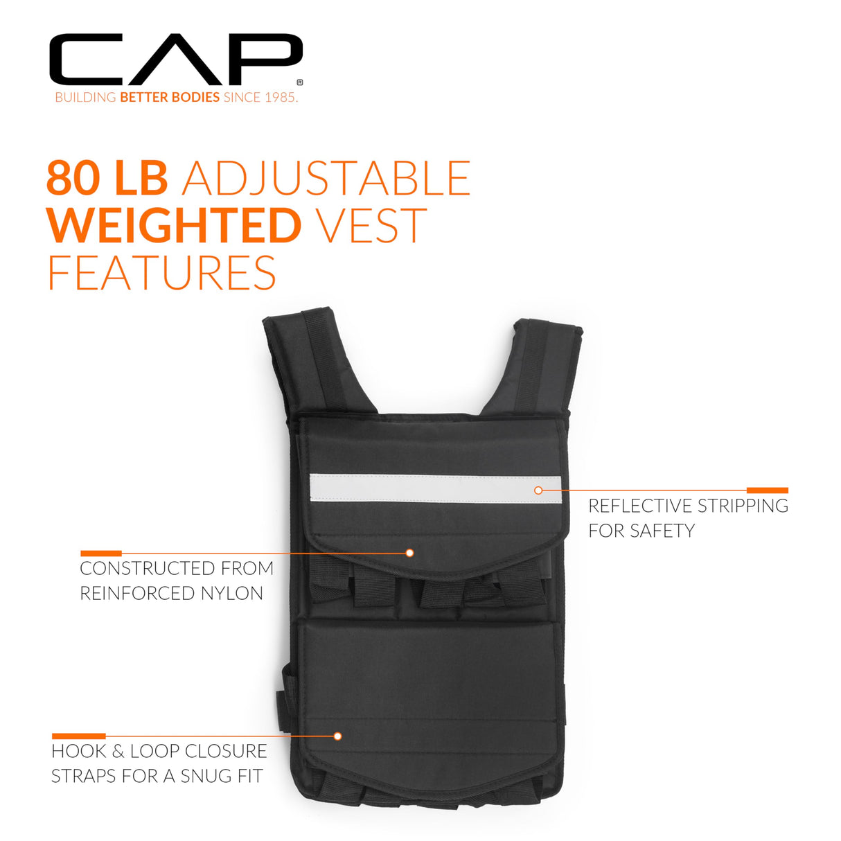 CAP Barbell Adjustable Weighted Vest, 80 lb