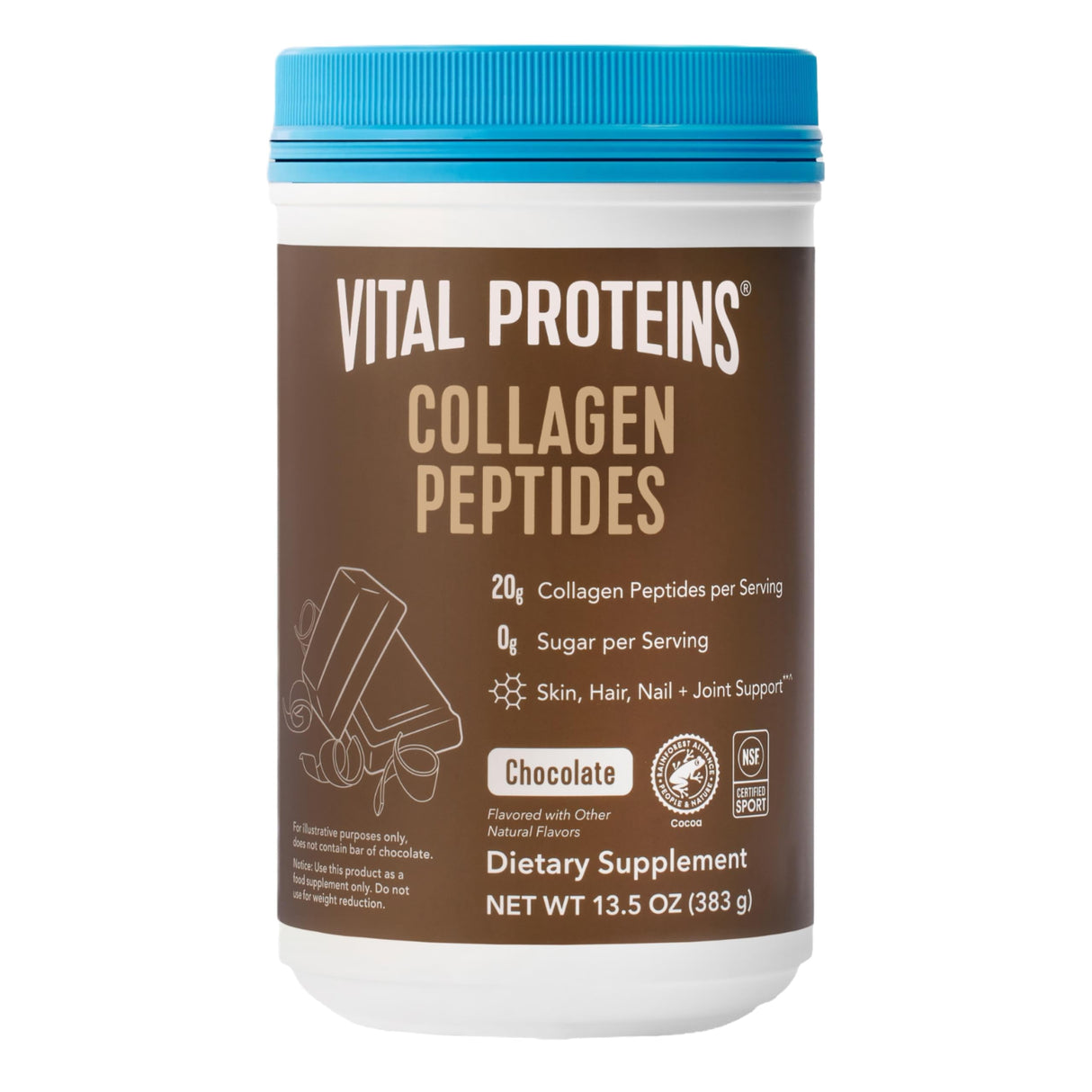 Vital Proteins Collagen Peptides Powder - Chocolate Powder for Hair, Nail, Skin, Bone & Joint Health, 13.5oz