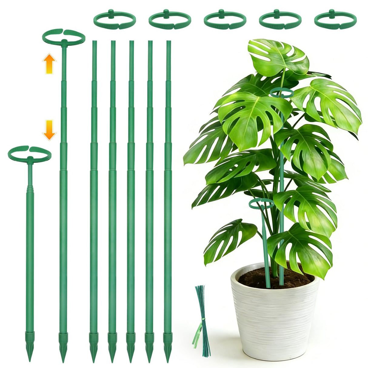 Telescoping Monstera Plant Stakes, 12.5-48.4IN Indoor Plant Support- 7Pack