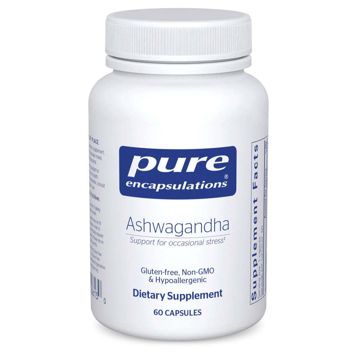 Pure Encapsulations Ashwagandha - 500 mg Ashwagandha Extract - Metabolism & Stress Support - Immune Support - GMO Free & Vegan - 60 Capsules