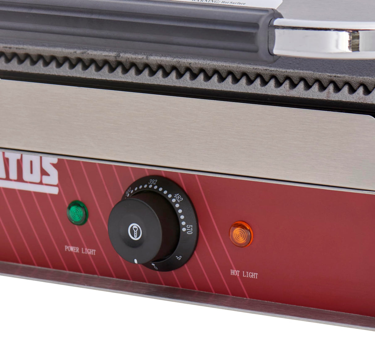 Kratos Commercial Electric Panini Sandwich Grill with Grooved Plates, 14" x 9" Cooking Surface, Commercial Countertop Panini Press, 120V, 1750W (29Y-020)