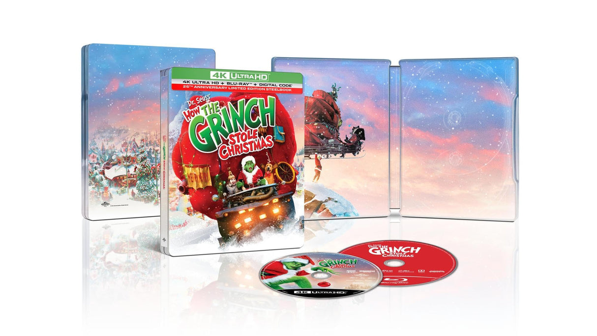 Dr. Seuss' How The Grinch Stole Christmas - 25th Anniversary Limited Edition Steelbook 4K Ultra HD + Blu-ray + Digital