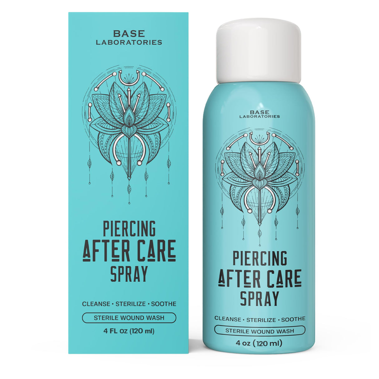 BASE LABORATORIES Piercing Aftercare Kit: Keloid & Piercing Bump Solution Oil(15ml) + Piercing Aftercare Spray (4oz) - for Keloid Bump Removal & Cleansing Soothing Piercings Before & After