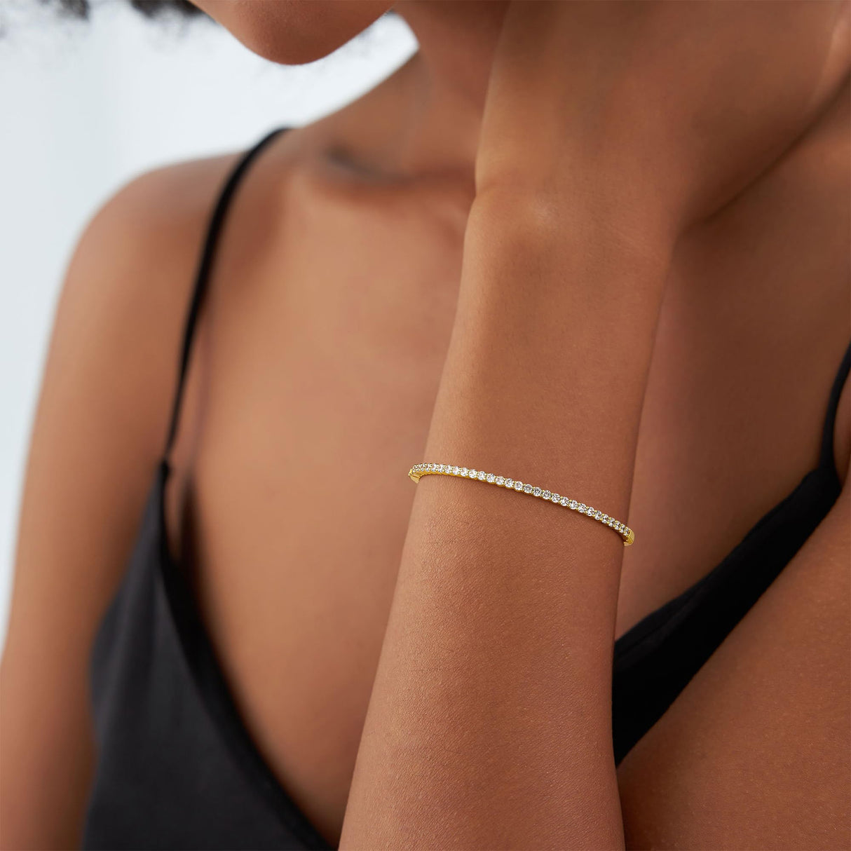 Turandoss Dainty Tennis Bangle Bracelets for Women