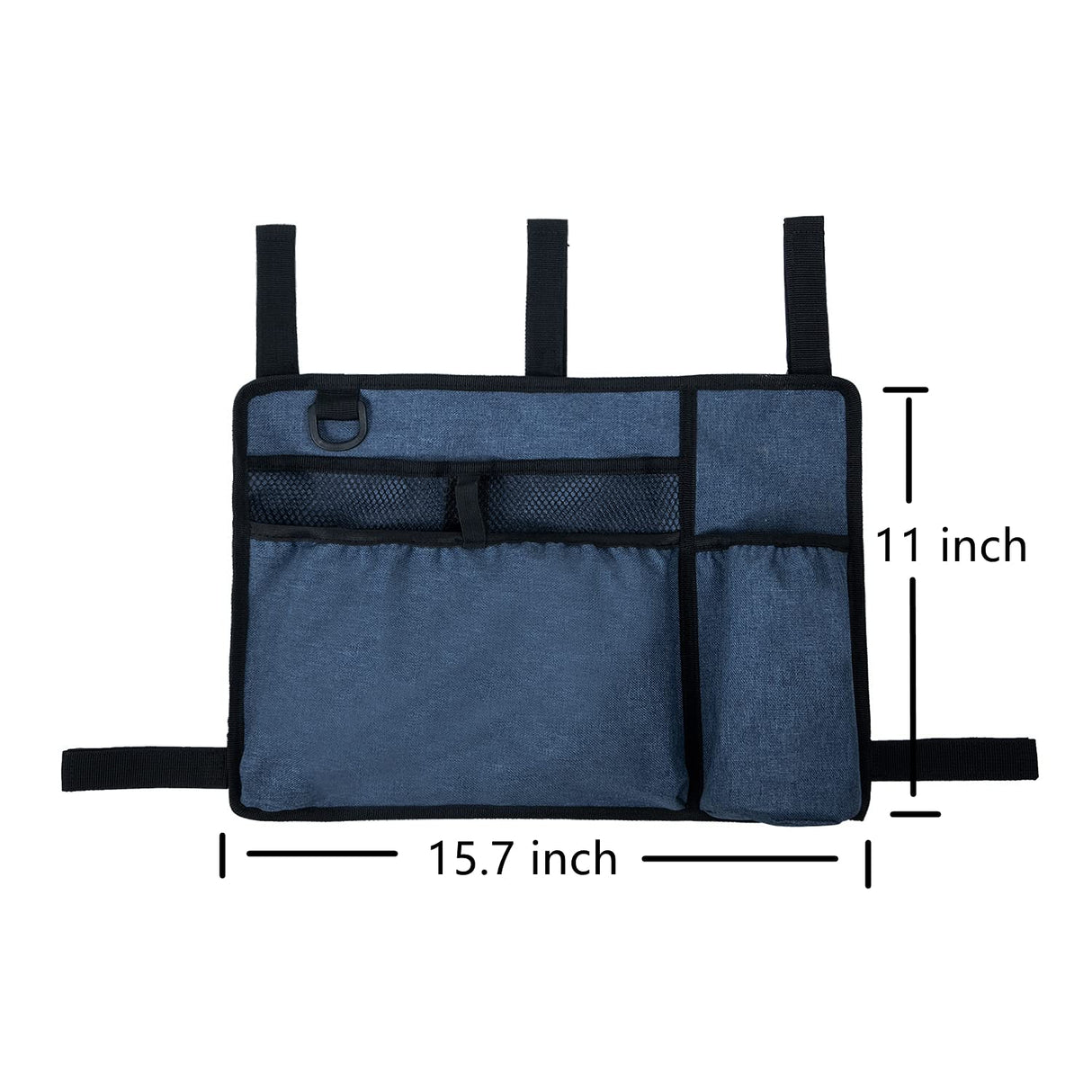 Caroo Walker Bag Basket with Cup Holder Suit for Adult Folding Walkers Rollator Organizer Carry Storage Pouch Water-Resistant Armrest Accessories for Seniors, Elderly, Handicap, Blue