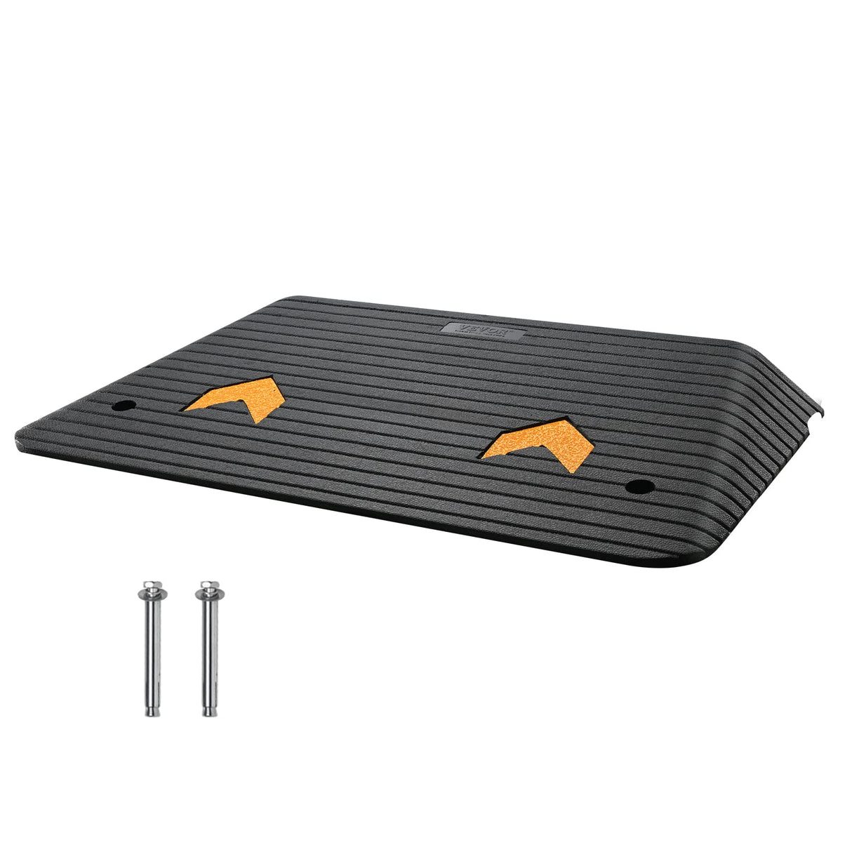 VEVOR 3.5" Rise Rubber Threshold Ramp for Doorway, Recycled Natural Rubber Curb Ramp Rated 33069Lbs Load Capacity, Non-Slip Textured Surface Rubber Ramp for Wheelchair and Scooter
