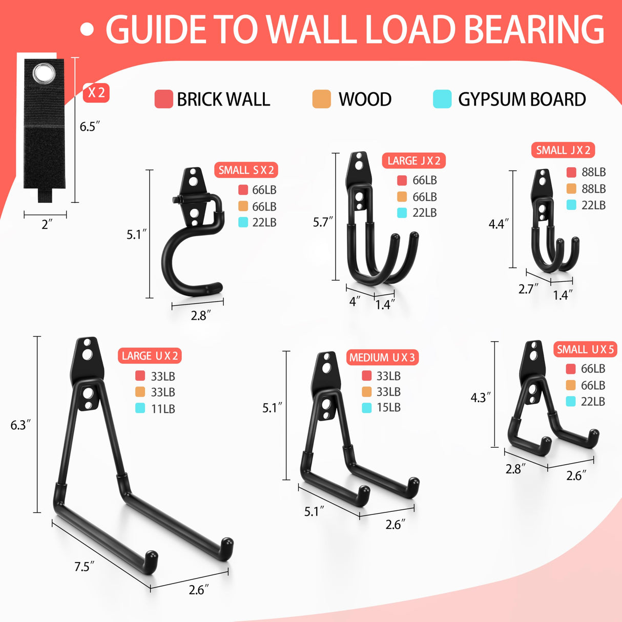 Kodreat 18 Pack Garage Hooks Heavy Duty - Anti-Slip Coating, Garage Storage Hooks for Hanging Bike,Ladder,Garden Tools,Hose
