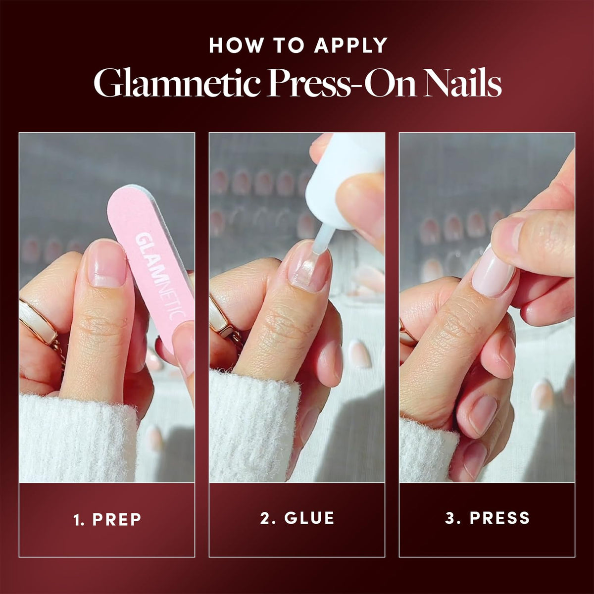 Glamnetic x Harry Potter Press On Nails, Short Almond, Deathly Hallows