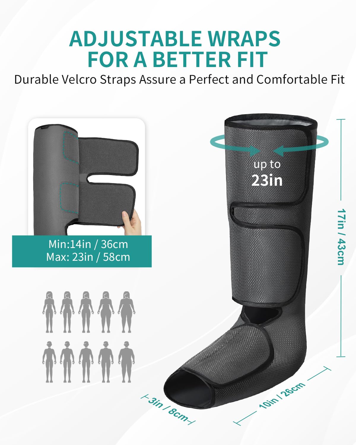 Nekteck Leg Massager with Air Compression for Circulation and Relaxation, Foot and Calf Massage Machine with Hand-held Controller, Adjustable Leg Wraps for Home and Office Use - FSA HSA Eligible