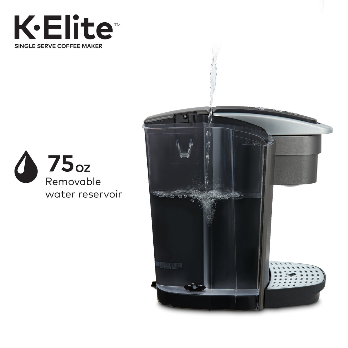Keurig K-Elite Single Serve K-Cup Pod Coffee Maker, Brushed Slate