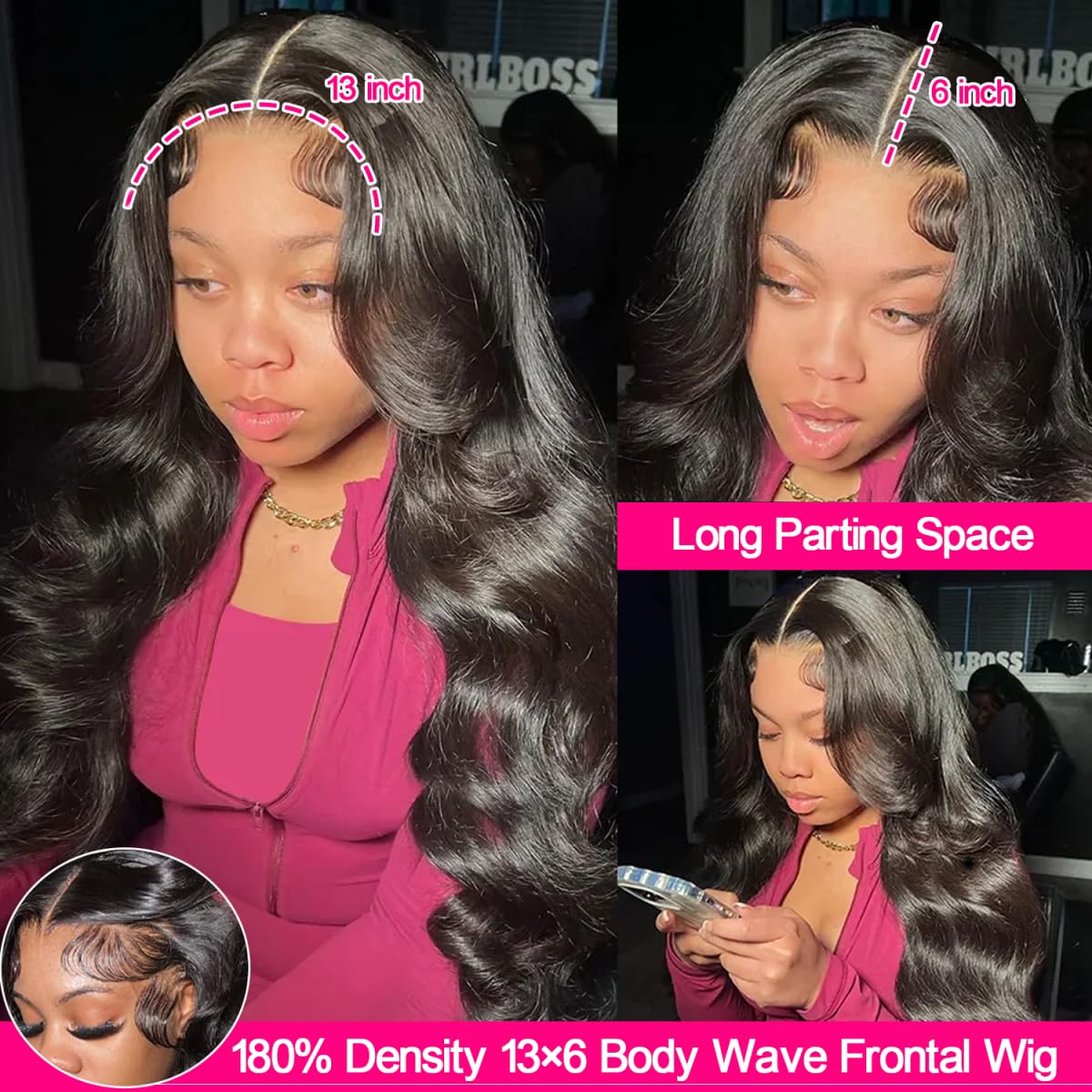 Hakaniya 13x6 Body Wave Lace Front Wigs Human Hair Pre Plucked HD Transparent Lace Frontal Wigs Human Hair 180% Density Glueless Wigs Human Hair with Baby Hair for Women 26 Inch