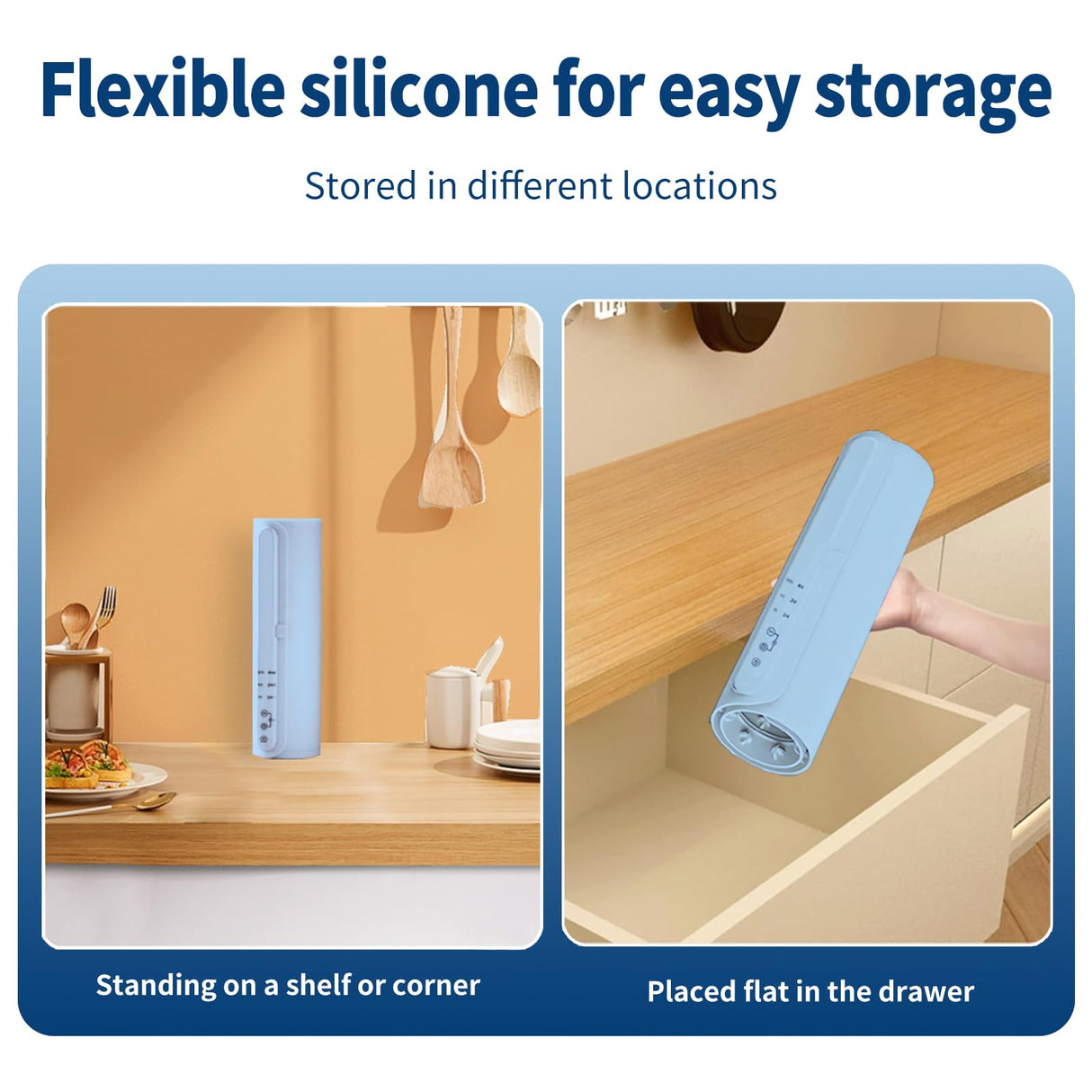 Fast Heating Warming Mat for Food with 3 Temperature and 4 Timer Settings,Waterproof Fexible Silicone Food Heating Mat with UV Coating Easy to Clean and Storage(Blue, 60x40CM)