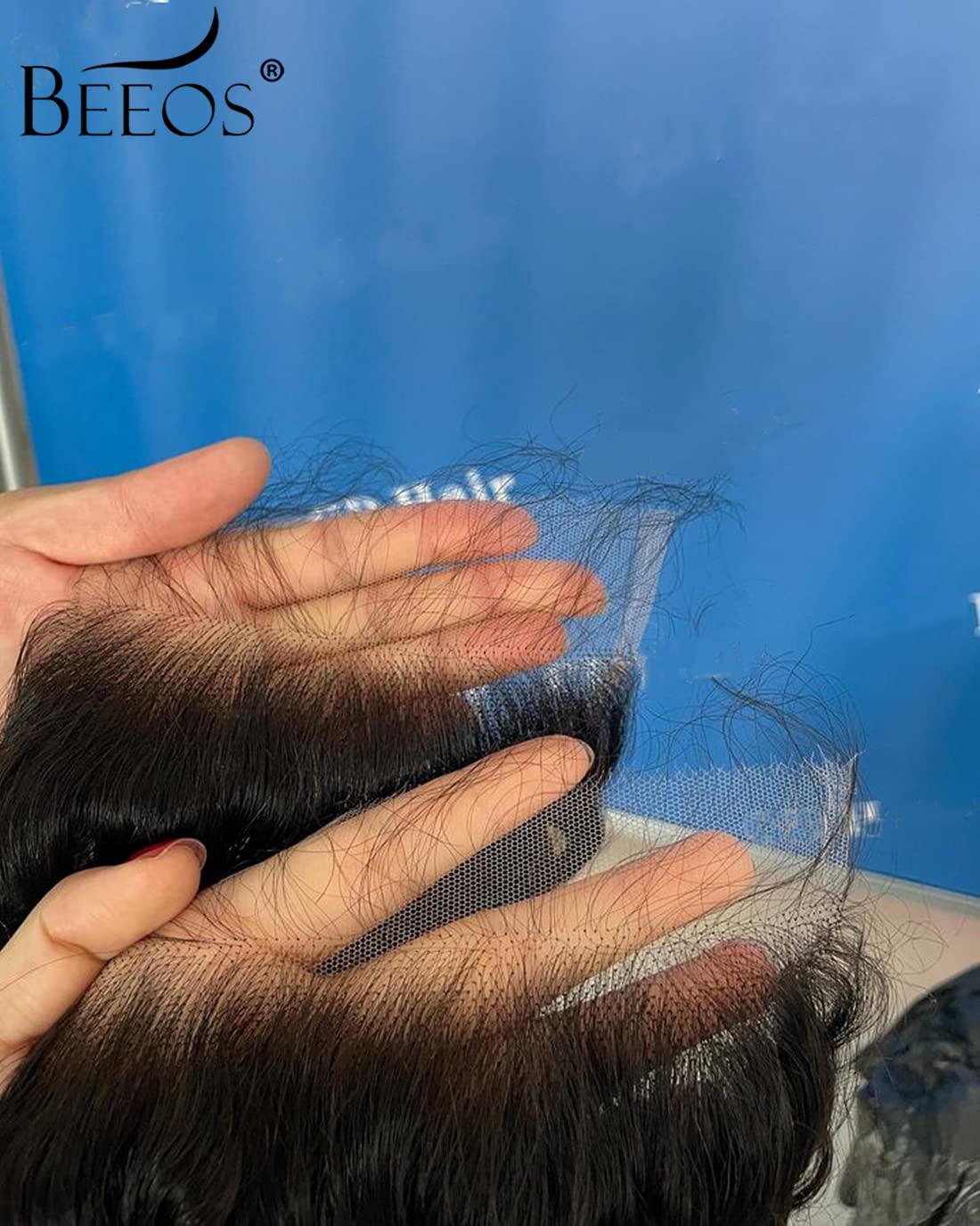 BEEOS 5x5 Skinlike Real HD Lace Closure Only, Pre-plucked Straight Human Hair Closure 0.10mm Ultra-thin Melted Invisible Swiss Lace Small Single Knot 16 Inch