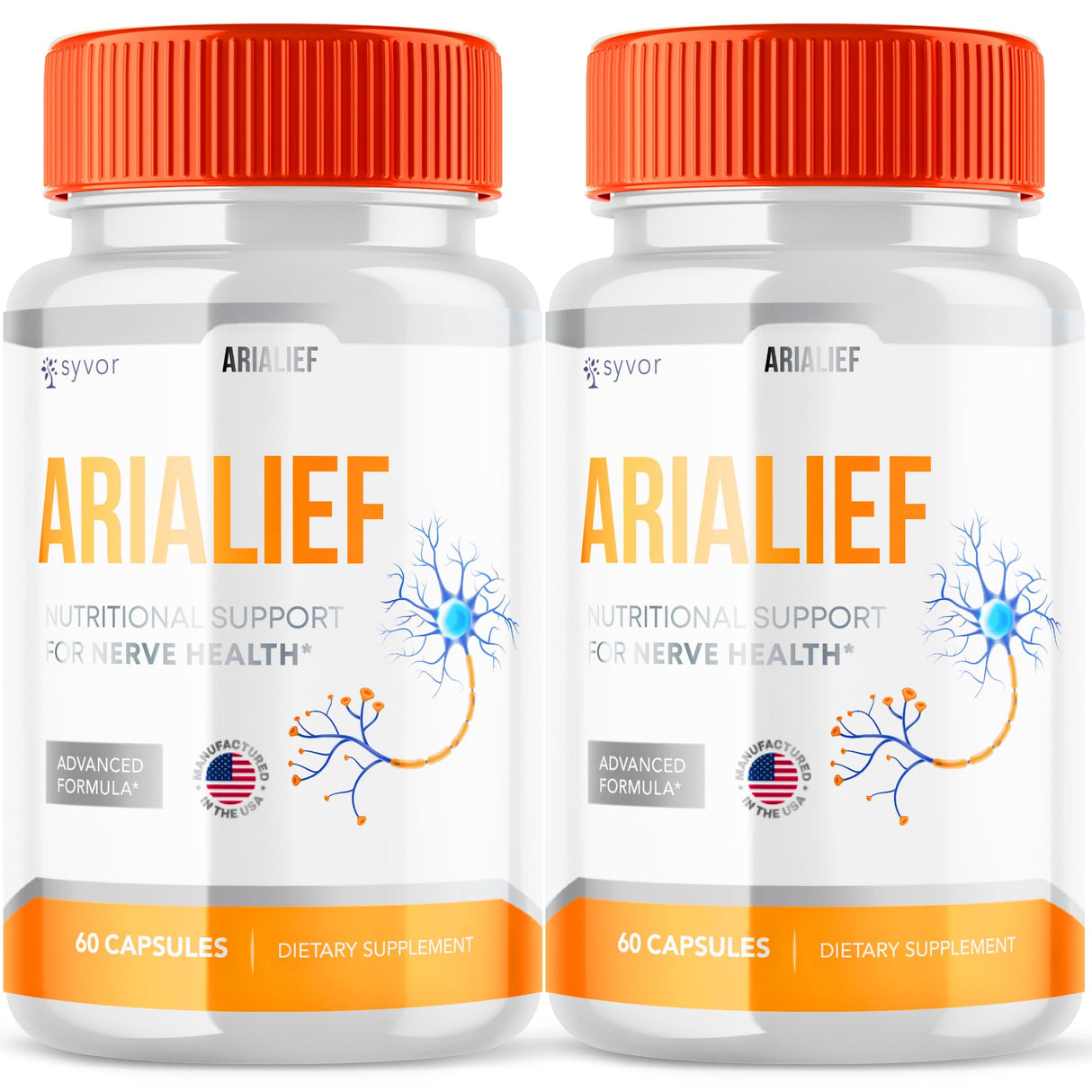(2 Pack) Arialief Capsules for Nerve Health, Official Arialief Supplement Pills for Lasting Support, Aria LIEF PrimePalm for Sciatica, Aria Leaf Advanced Nerve Pill Natural Ingredients (120 Capsules)