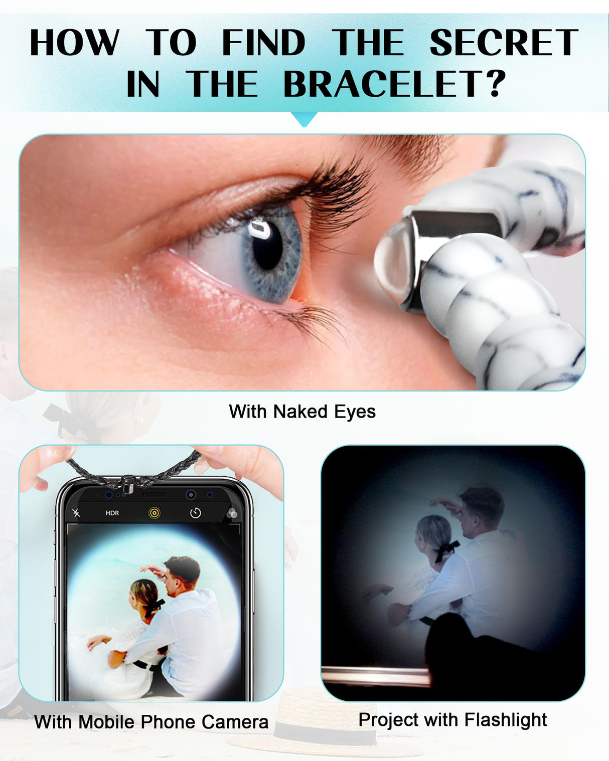 SUPHELPU Custom Bracelets with Picture Inside, Personalized Photo Bracelet Projection, Personalized Gifts for Memorial Mom Mothers Day, Women's Italian Style Charm Bracelets