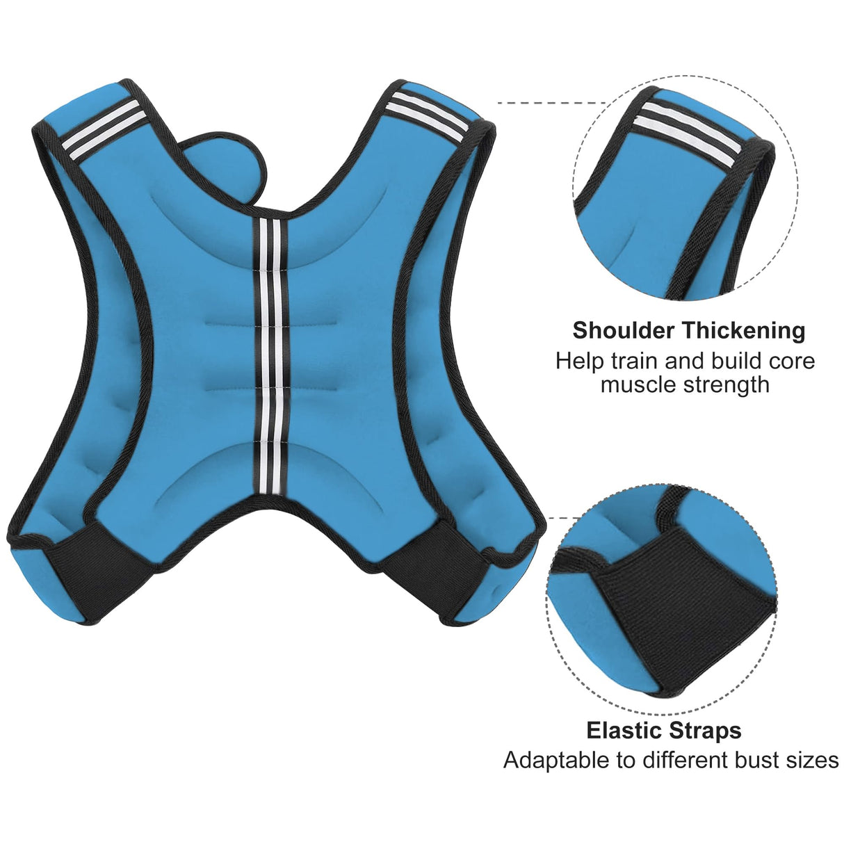 ZUETK Weighted Vest, 6lb/8lb/12lb/16lb/20lb/25lb/30lb Weight Vest with Reflective Stripe, Weighted Vest for Men Women Workout Equipment for Strength Training, Running, Jogging, Fitness, Weight Loss
