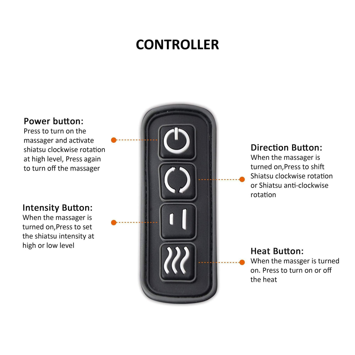 Snailax Cordless Massager - Shiatsu Neck and Shoulder Massager with Heat, Portable, Lumbar, Back Electric Massage Pillow, Christmas Gift