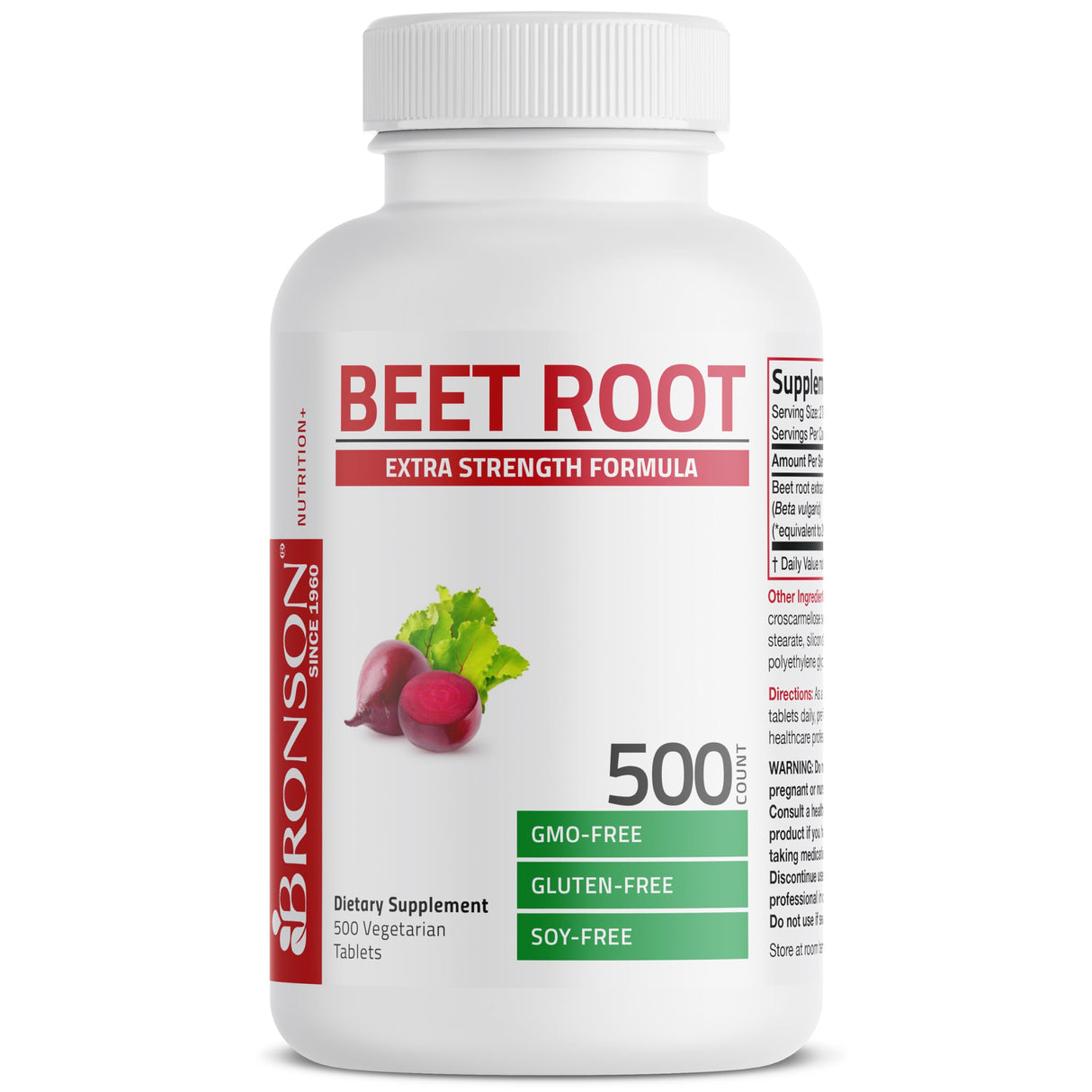 Bronson Beet Root Extra Strength, Non-GMO, 500 Vegetarian Tablets