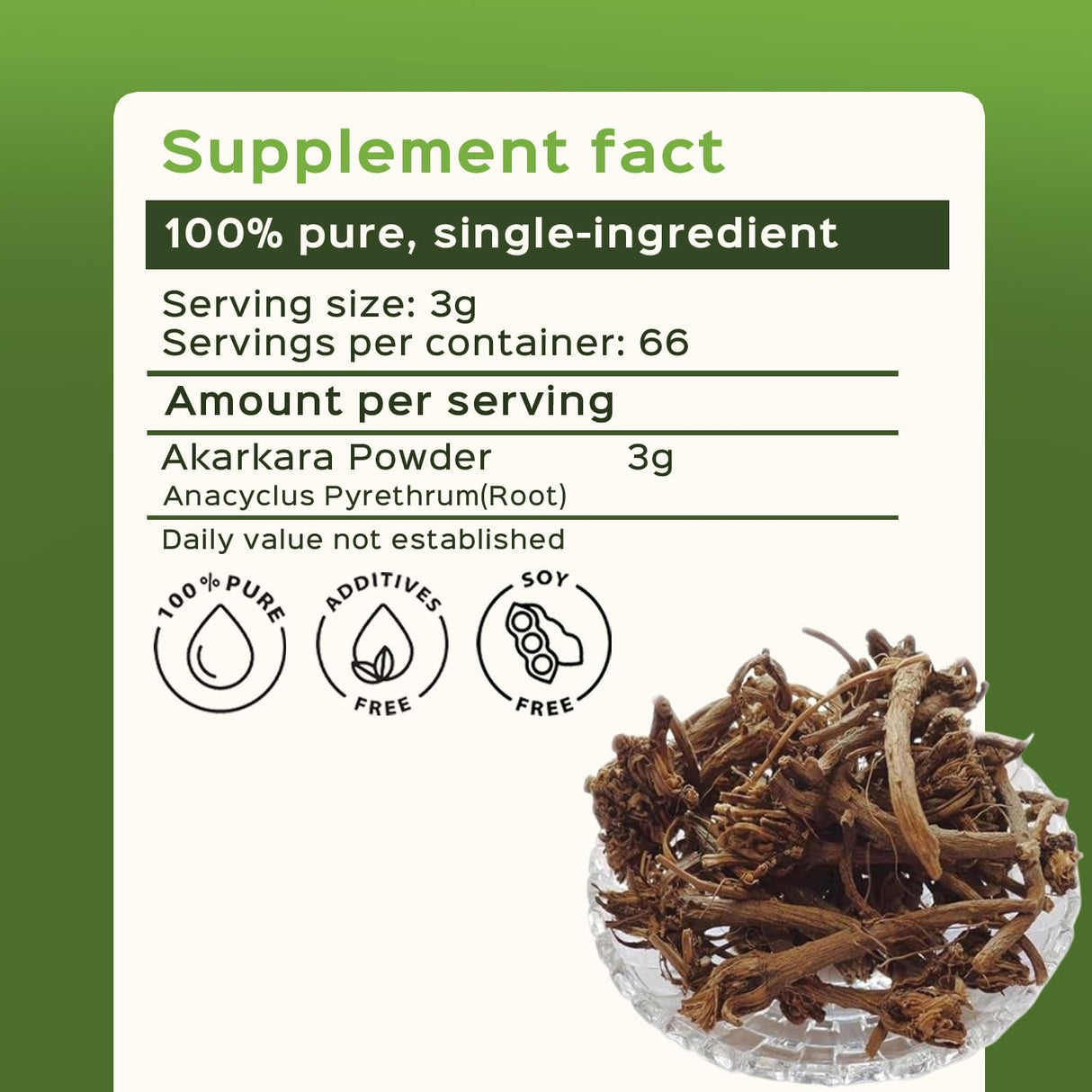 bixa BOTANICAL Pellitory Root Powder | Anacyclus pyrethrum/Akarkara | Ayurvedic Herbal Supplement | 200 GMS / 7 OZ | Gluten Free, Non-GMO, Steam Treated, Vegan, 100% Pure.